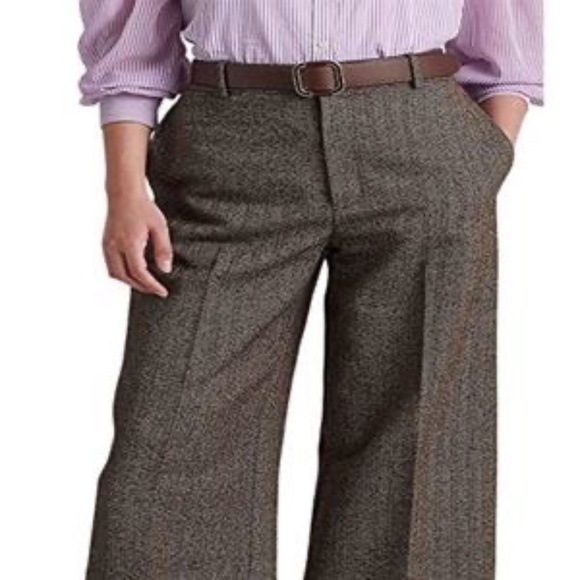 NWT Ralph Lauren black label Plus-Size Herringbone Wide-Leg Pant sz16 $195 - Picture 5 of 6